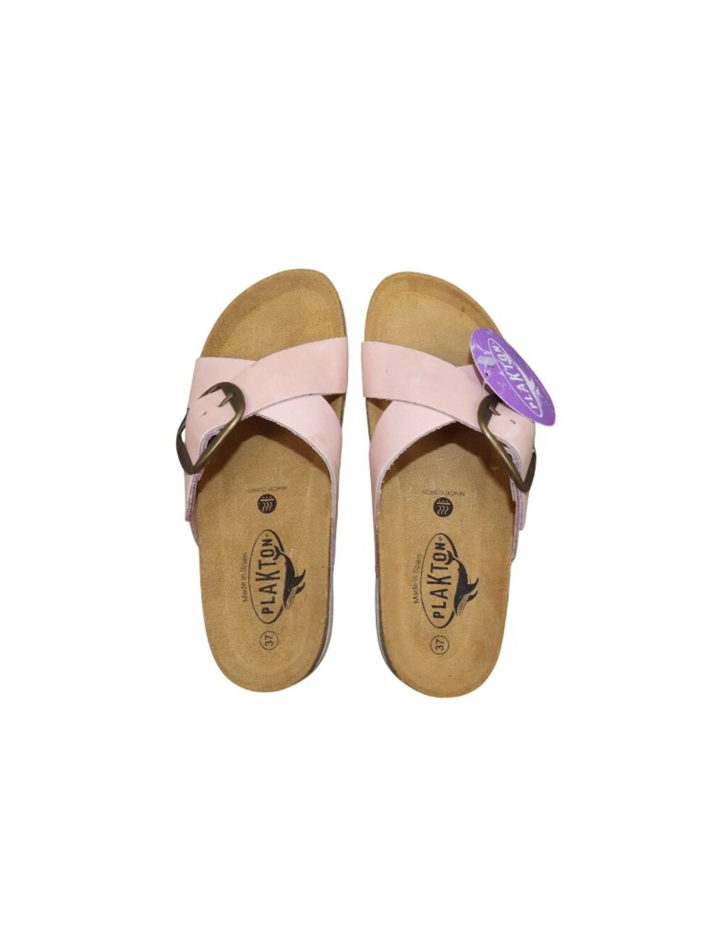 Plakton Women's Memory Cushion Pink Sandals With Adjustable Strap Size 6 EU 37